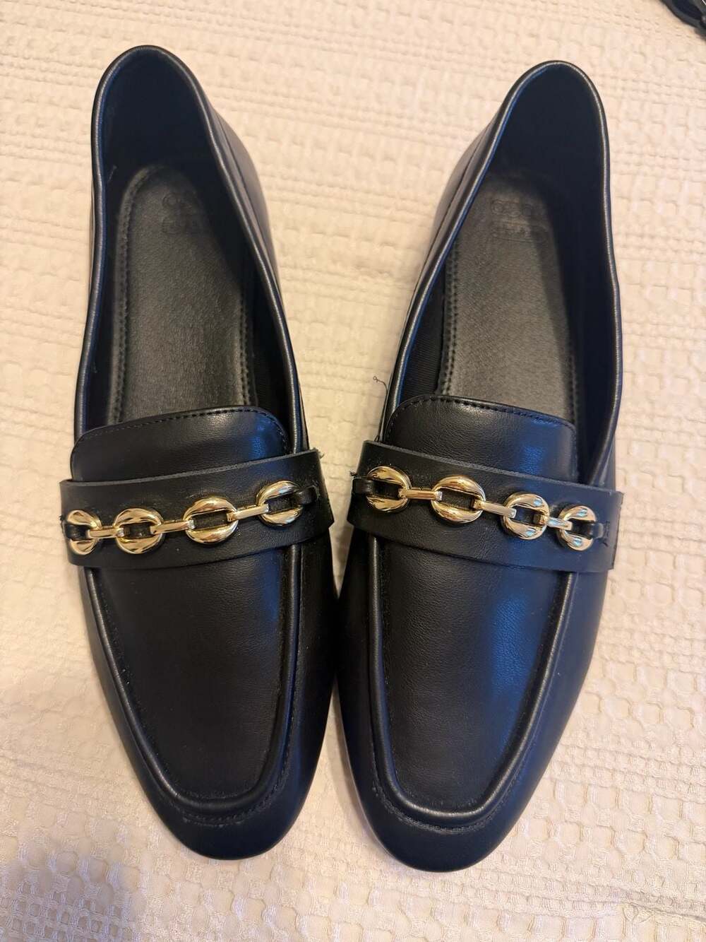 ASOS DESIGN Macaroon Chain Loafer in Black